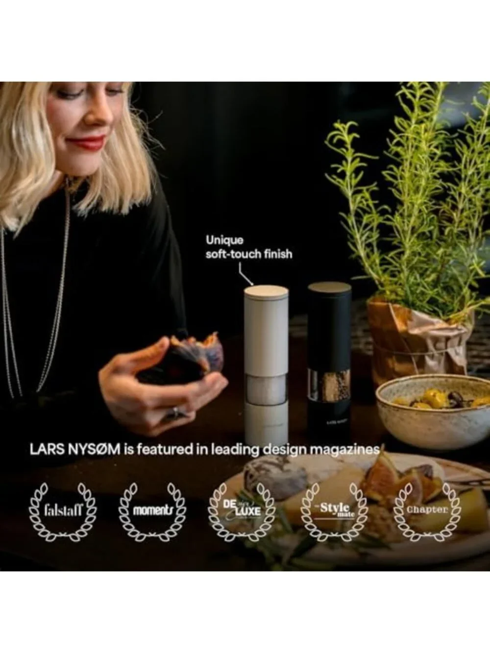 Elegant Manual Salt and Pepper Grinder Set - Adjustable Ceramic Mills for